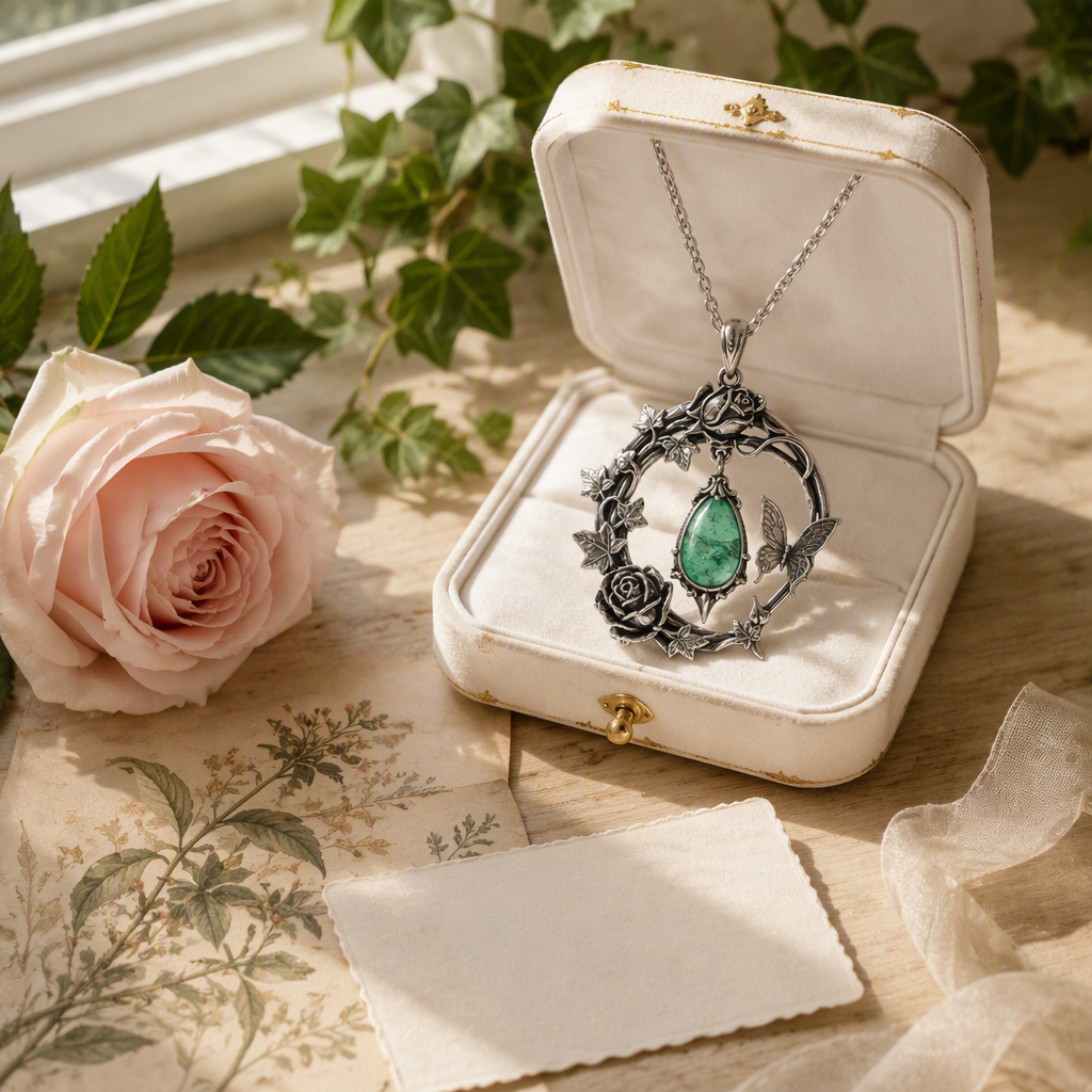 Emerald Butterfly Necklace
