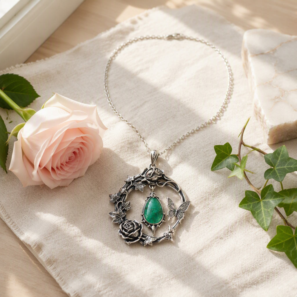 Emerald Butterfly Necklace