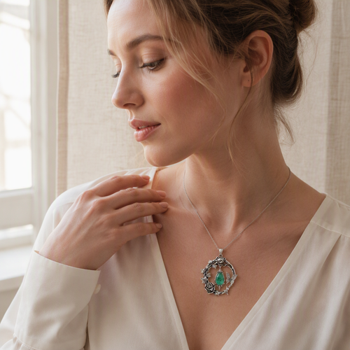 Emerald Butterfly Necklace