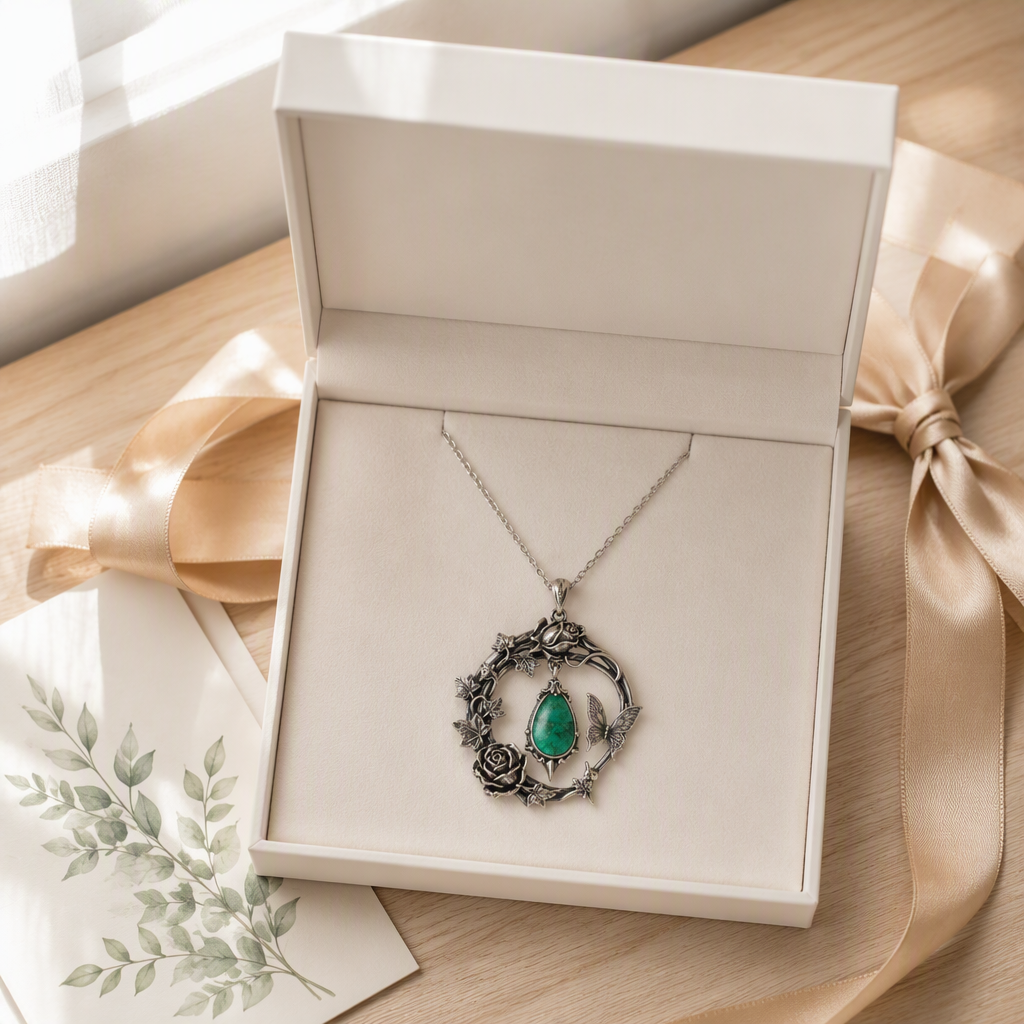 Emerald Butterfly Necklace