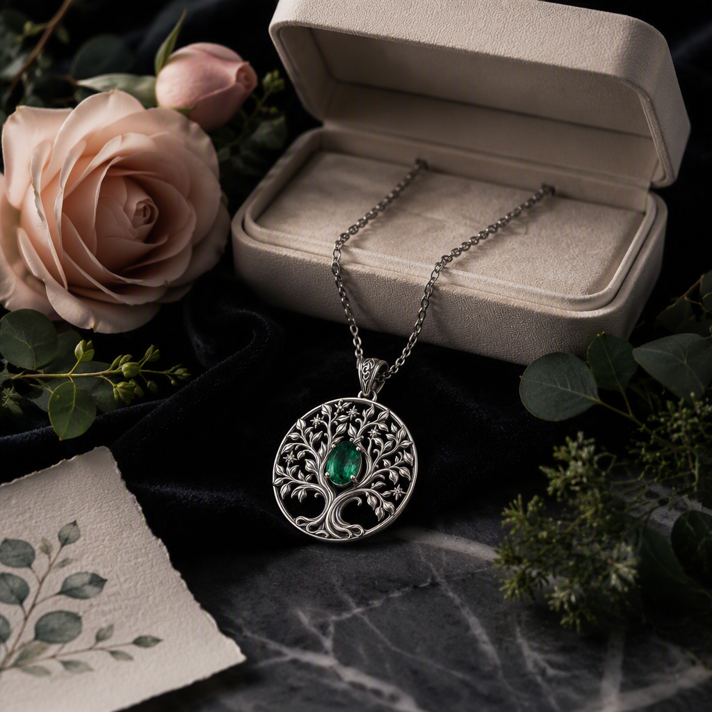 Emerald Tree of Life Necklace