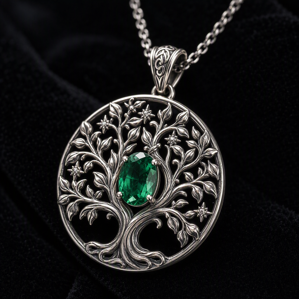 Emerald Tree of Life Necklace