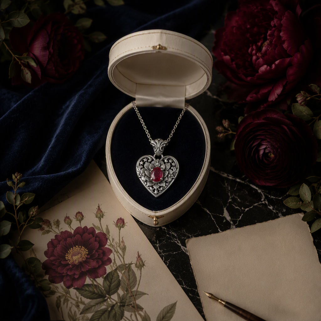 Ruby Heart Necklace