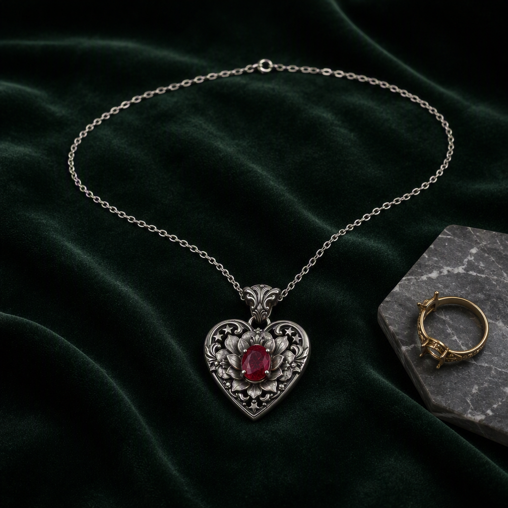 Ruby Heart Necklace