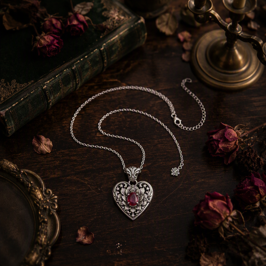 Ruby Heart Necklace
