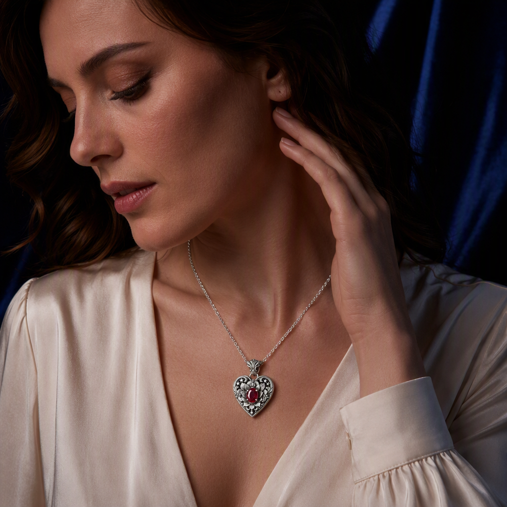 Ruby Heart Necklace