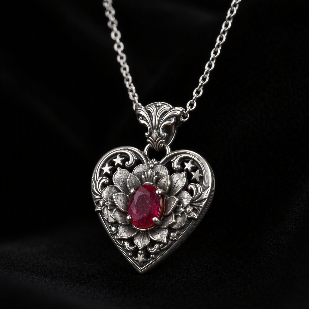 Ruby Heart Necklace