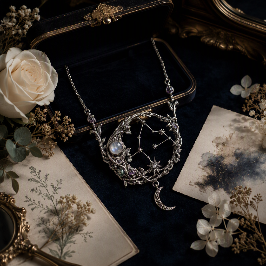 Moonstone Crescent Moon Necklace