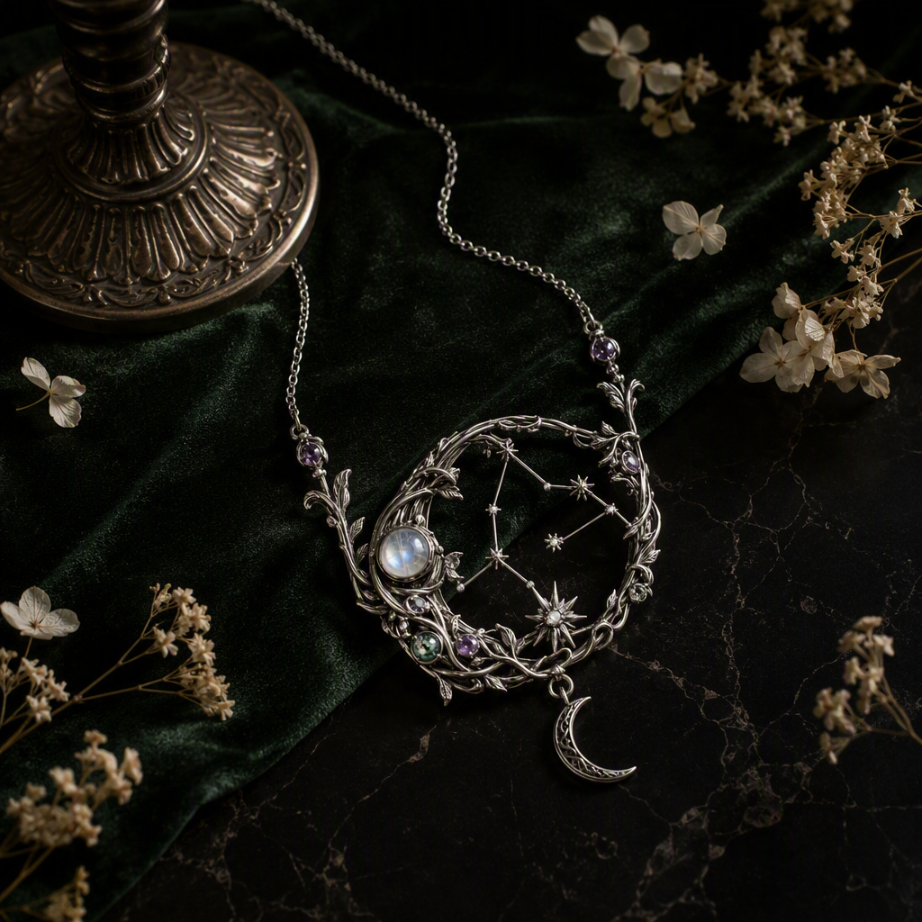 Moonstone Crescent Moon Necklace