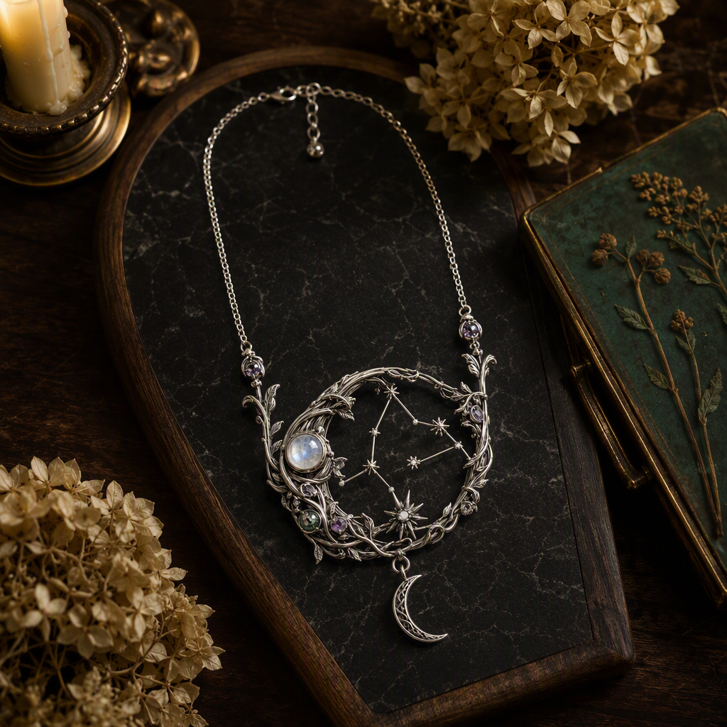 Moonstone Crescent Moon Necklace