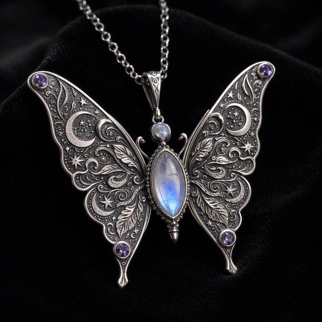 Celestial Butterfly Moonstone Necklace