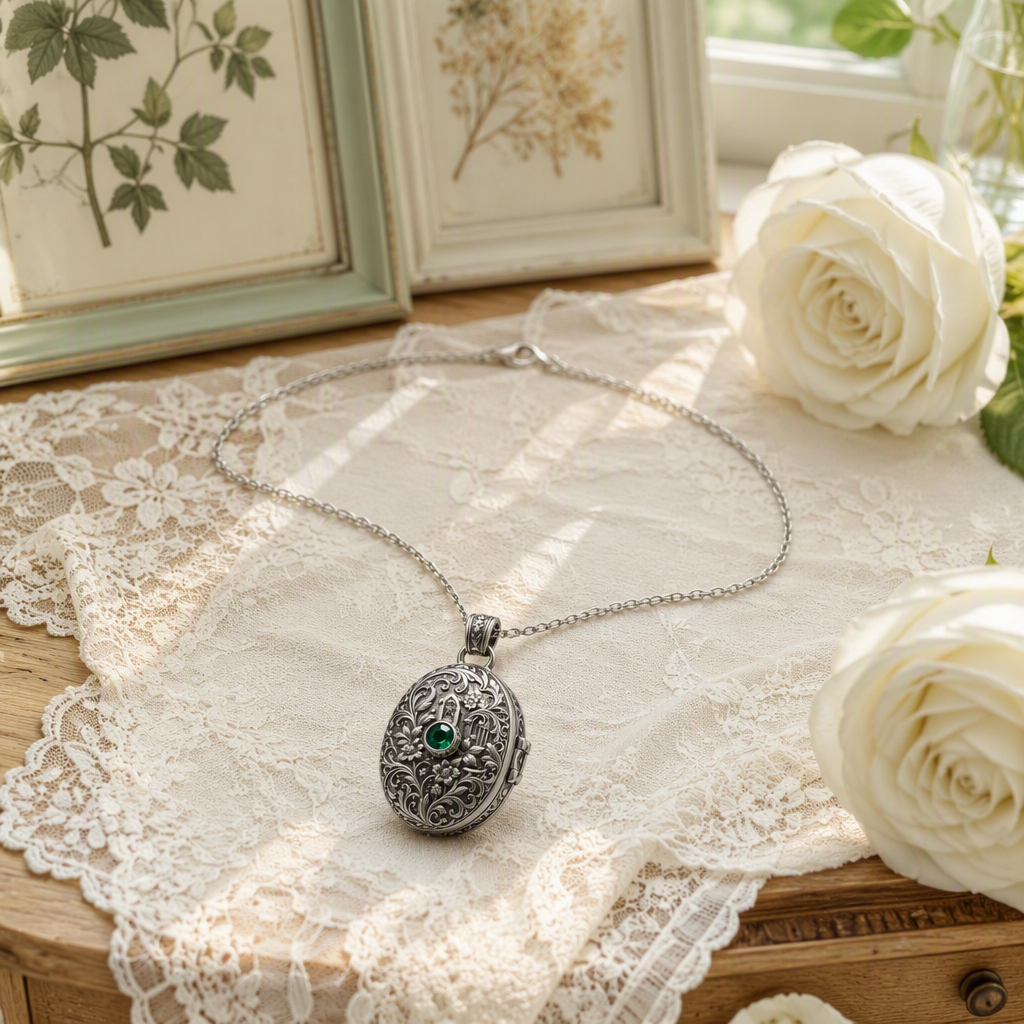 Victorian Secret Garden Locket Necklace