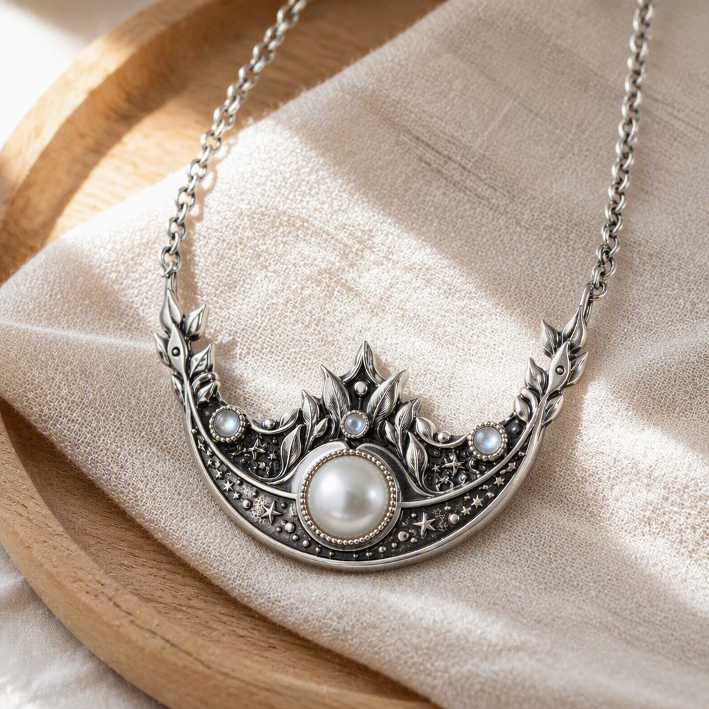 Moon Crown Pearl Necklace