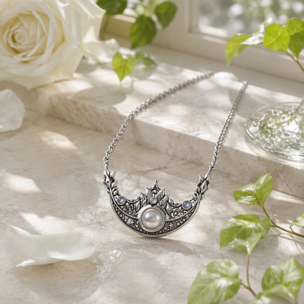 Moon Crown Pearl Necklace