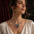 Victorian Garnet Flower Necklace