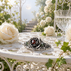 Victorian Rose Garnet Ring