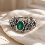 Butterfly Emerald Garden Ring