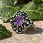 Celestial Amethyst Star Ring