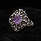 Celestial Amethyst Star Ring