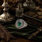 Emerald Green Signet Ring