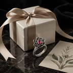 Ruby Lotus Flower Ring