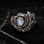 Moonstone Rose Crown Ring