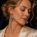 Ginkgo Leaf Moonstone Earrings