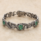 Victorian Emerald Fern Leaf Bracelet