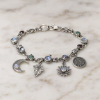 Celestial Moonstone Charm Bracelet