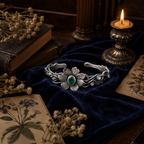Emerald Flower Cuff Bracelet