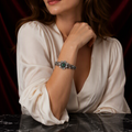 Emerald Flower Cuff Bracelet
