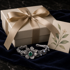 Emerald Flower Cuff Bracelet